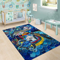 Sint Maarten Area Rug Sea Turtle Tropical Pattern
