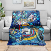 Sint Maarten Blanket Sea Turtle Tropical Pattern