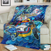 Sint Maarten Blanket Sea Turtle Tropical Pattern