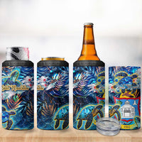 Sint Maarten 4 in 1 Can Cooler Tumbler Sea Turtle Tropical Pattern