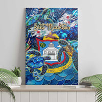 Sint Maarten Canvas Wall Art Sea Turtle Tropical Pattern
