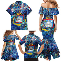 Sint Maarten Family Matching Mermaid Dress and Hawaiian Shirt Sea Turtle Tropical Pattern