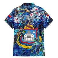 Sint Maarten Family Matching Mermaid Dress and Hawaiian Shirt Sea Turtle Tropical Pattern