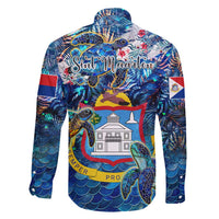 Sint Maarten Family Matching Mermaid Dress and Hawaiian Shirt Sea Turtle Tropical Pattern
