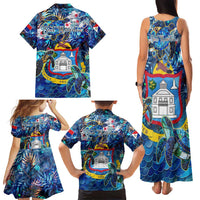 Sint Maarten Family Matching Tank Maxi Dress and Hawaiian Shirt Sea Turtle Tropical Pattern - Wonder Print Shop