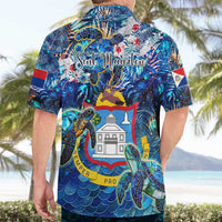Sint Maarten Hawaiian Shirt Sea Turtle Tropical Pattern - Wonder Print Shop
