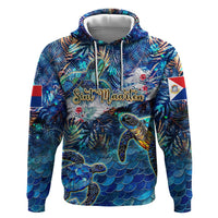 Sint Maarten Hoodie Sea Turtle Tropical Pattern - Wonder Print Shop
