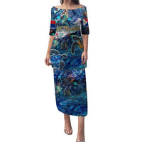 Sint Maarten Puletasi Sea Turtle Tropical Pattern - Wonder Print Shop