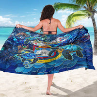 Sint Maarten Sarong Sea Turtle Tropical Pattern - Wonder Print Shop