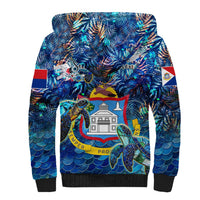 Sint Maarten Sherpa Hoodie Sea Turtle Tropical Pattern - Wonder Print Shop
