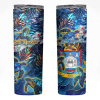 Sint Maarten Skinny Tumbler Sea Turtle Tropical Pattern - Wonder Print Shop