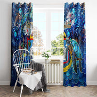 Sint Maarten Window Curtain Sea Turtle Tropical Pattern - Wonder Print Shop