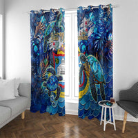 Sint Maarten Window Curtain Sea Turtle Tropical Pattern - Wonder Print Shop