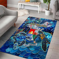 Sint Eustatius Area Rug Sea Turtle Tropical Pattern