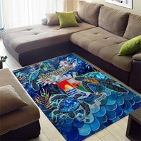 Sint Eustatius Area Rug Sea Turtle Tropical Pattern
