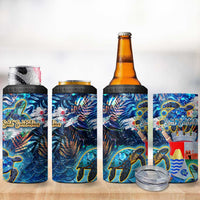 Sint Eustatius 4 in 1 Can Cooler Tumbler Sea Turtle Tropical Pattern