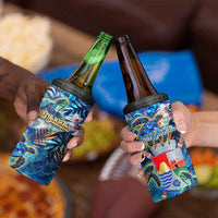 Sint Eustatius 4 in 1 Can Cooler Tumbler Sea Turtle Tropical Pattern