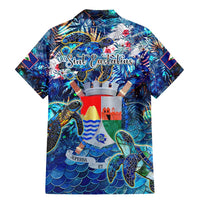 Sint Eustatius Family Matching Mermaid Dress and Hawaiian Shirt Sea Turtle Tropical Pattern