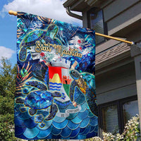 Sint Eustatius Garden Flag Sea Turtle Tropical Pattern - Wonder Print Shop