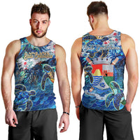 Sint Eustatius Men Tank Top Sea Turtle Tropical Pattern - Wonder Print Shop
