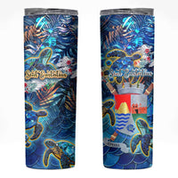 Sint Eustatius Skinny Tumbler Sea Turtle Tropical Pattern - Wonder Print Shop