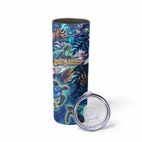 Sint Eustatius Skinny Tumbler Sea Turtle Tropical Pattern - Wonder Print Shop