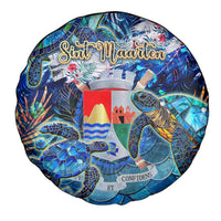 Sint Eustatius Spare Tire Cover Sea Turtle Tropical Pattern - Wonder Print Shop