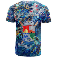 Sint Eustatius T Shirt Sea Turtle Tropical Pattern - Wonder Print Shop