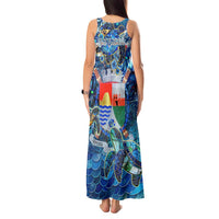 Sint Eustatius Tank Maxi Dress Sea Turtle Tropical Pattern - Wonder Print Shop