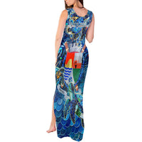 Sint Eustatius Tank Maxi Dress Sea Turtle Tropical Pattern - Wonder Print Shop