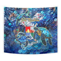 Sint Eustatius Tapestry Sea Turtle Tropical Pattern - Wonder Print Shop