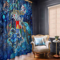 Sint Eustatius Window Curtain Sea Turtle Tropical Pattern - Wonder Print Shop