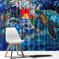 Sint Eustatius Window Curtain Sea Turtle Tropical Pattern - Wonder Print Shop