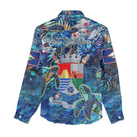 Sint Eustatius Women Casual Shirt Sea Turtle Tropical Pattern - Wonder Print Shop