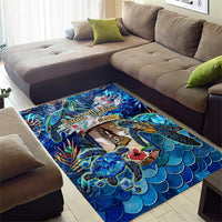 Saint Martin Area Rug Sea Turtle Tropical Pattern