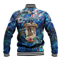 Saint Martin Baseball Jacket Sea Turtle Tropical Pattern