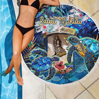 Saint Martin Beach Blanket Sea Turtle Tropical Pattern