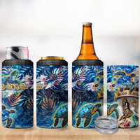 Saint Martin 4 in 1 Can Cooler Tumbler Sea Turtle Tropical Pattern