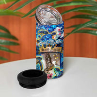 Saint Martin 4 in 1 Can Cooler Tumbler Sea Turtle Tropical Pattern