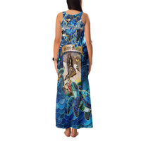 Saint Martin Family Matching Tank Maxi Dress and Hawaiian Shirt Sea Turtle Tropical Pattern - Wonder Print Shop