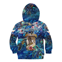 Saint Martin Kid Hoodie Sea Turtle Tropical Pattern - Wonder Print Shop