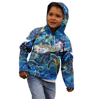 Saint Martin Kid Hoodie Sea Turtle Tropical Pattern - Wonder Print Shop