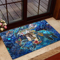 Saint Martin Rubber Doormat Sea Turtle Tropical Pattern - Wonder Print Shop