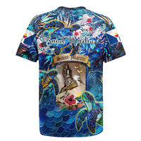 Saint Martin Rugby Jersey Sea Turtle Tropical Pattern - Wonder Print Shop