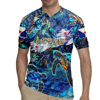 Saint Martin Rugby Jersey Sea Turtle Tropical Pattern - Wonder Print Shop