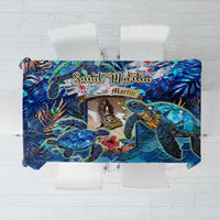 Saint Martin Tablecloth Sea Turtle Tropical Pattern - Wonder Print Shop