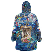 Saint Martin Wearable Blanket Hoodie Sea Turtle Tropical Pattern - Wonder Print Shop