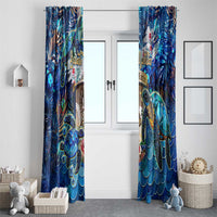 Saint Martin Window Curtain Sea Turtle Tropical Pattern - Wonder Print Shop