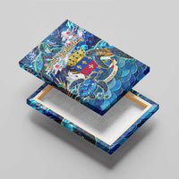 Saint Barthelemy Canvas Wall Art Sea Turtle Tropical Pattern