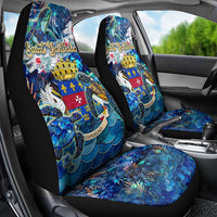 Saint Barthelemy Car Seat Cover Sea Turtle Tropical Pattern